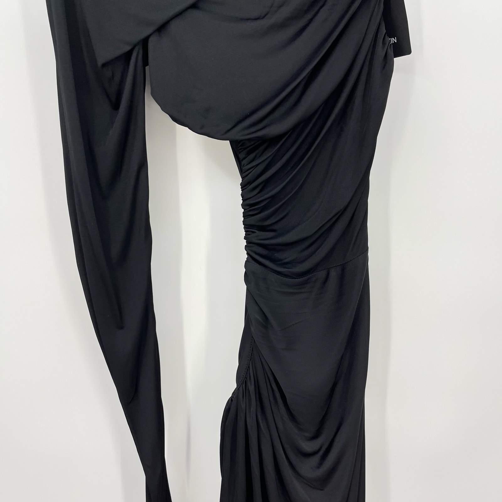 Atlein | Nwt One Sleeve Asymmetric Cut Out Ruched Jersey Gown Black Fr34 Xs — image 8 of 8